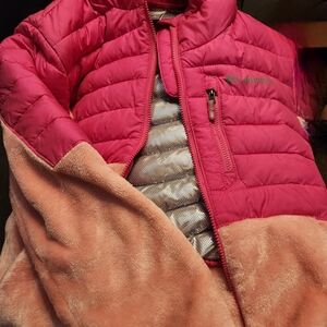 Columbia Kids' Powder Lite Fuchsia Hooded Puffer Jacket